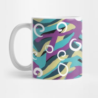 Abstract Zigzag Vibrant Pattern Acrylic Painting Mug
